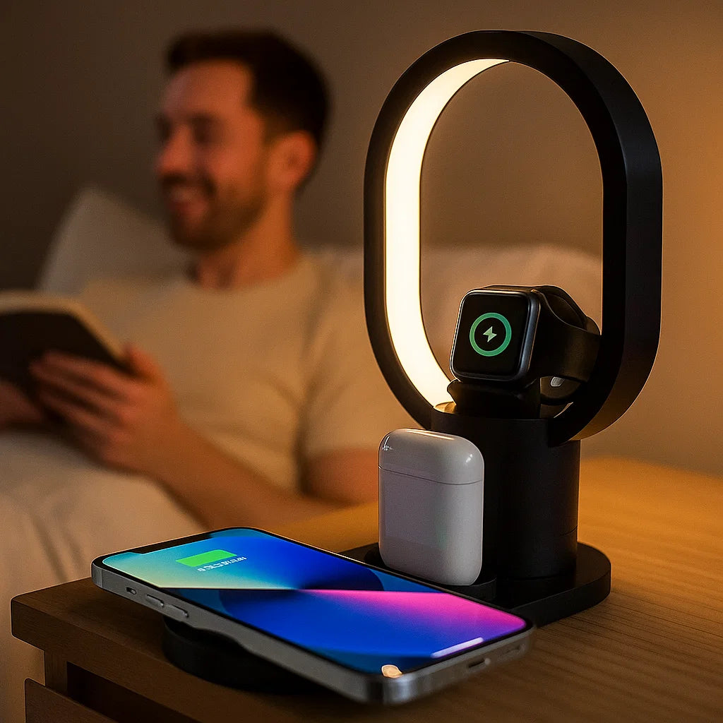 BASE CARGADOR INALÁMBRICO 4 EN 1