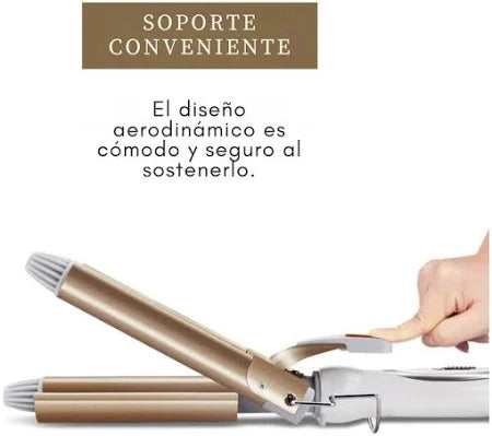 NUEVO WAVE3 PRO, RIZADOR ONDULADOR CON 3 CILINDROS